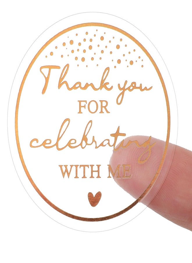 Thrymme 120 Pcs Thank You for Celebrating with me Stickers, Ideal for Birthday, Graduation, Parties (with Me, Gold) - Image 1